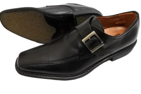 【KANEKA designo5022 ブラック】幅広4E シングルモンクストラップシューズ